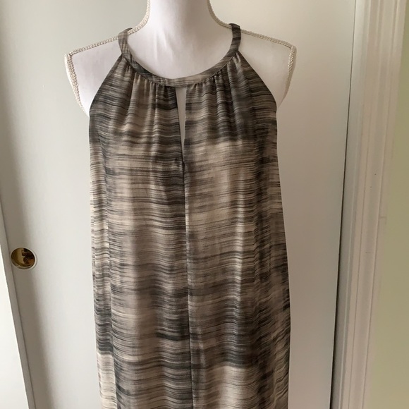 Eileen Fisher Limestone Silk Halter Midi Dress S - Picture 6 of 12